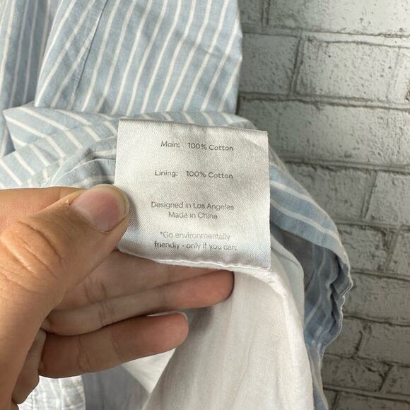 Fame and Partners Dress Sweetheart Mini Stripe Cotton Sundress Blue White 0 - Picture 8 of 12